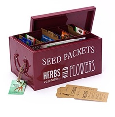 Seed packets organizer storage tin